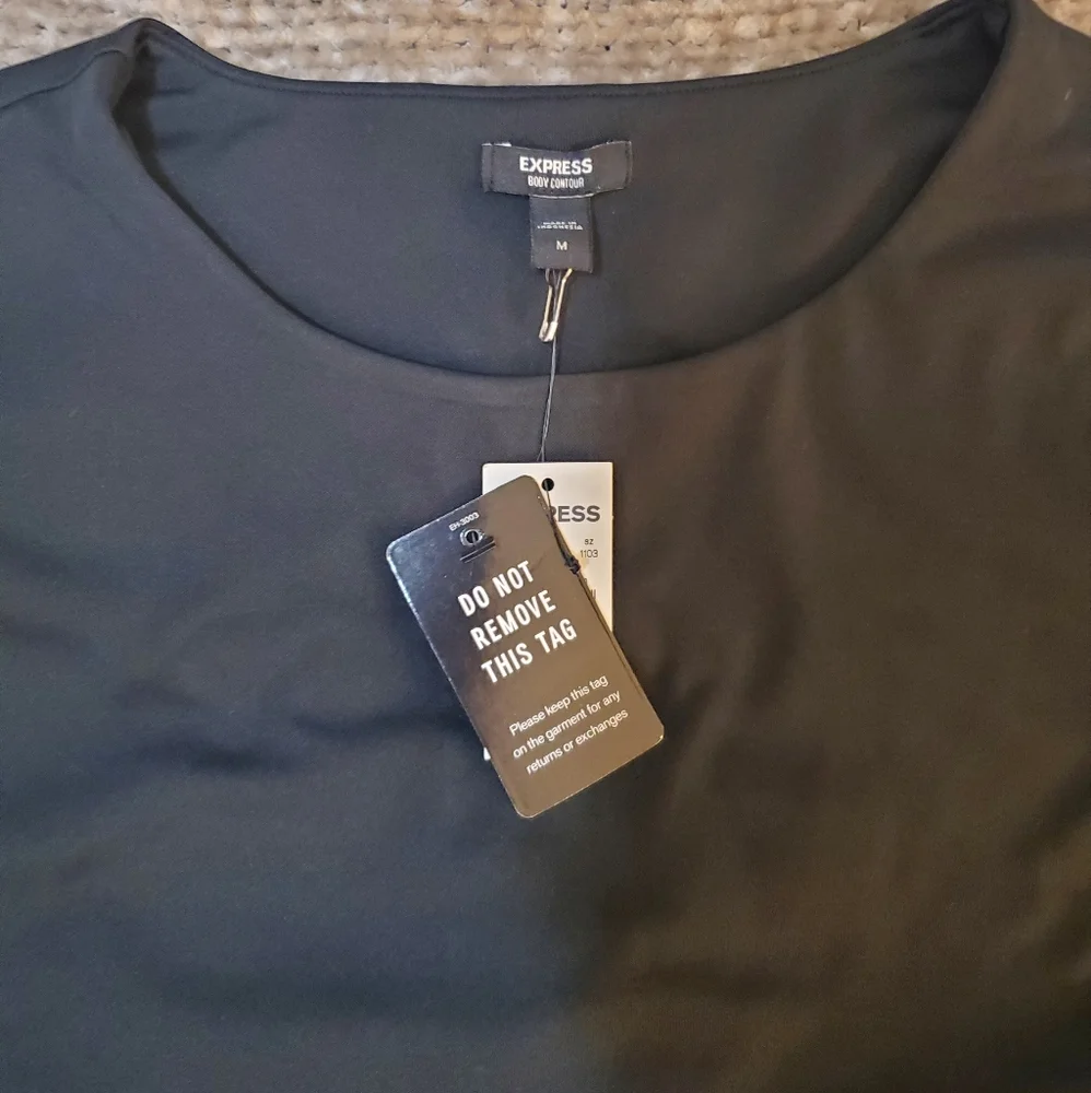 Express Body Contour Double Layer Crew Neck Thong Bodysuit - Picture 5 of 6